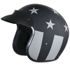 DOT Approved Daytona Cruiser Open Face Motorcycle Helmet - Men, Women & Youth - With Visor & Graphics - W/ Captain America Stealth