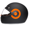 DOT Daytona Retro Full Face Motorcycle Helmet: Vintage Style for Men, Women, & Youth - Dull Black W/ Orange Accents