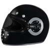 DOT Daytona Retro Full Face Motorcycle Helmet: Vintage Style for Men, Women, & Youth - Hi-Gloss Black w/ Chrome Accents