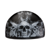DOT Approved Daytona Motorcycle Half Face Helmet - Skull Cap Graphics for Men & Women, Scooters, ATVs, UTVs & Choppers - W/ Skull Flames Silver