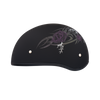 Daytona Helmets DOT Approved Daytona Motorcycle Half Face Helmet - Skull Cap Graphics for Men & Women, Scooters, ATVs, UTVs & Choppers - W/ Purple Rose