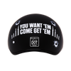 Daytona Helmets DOT Approved Daytona Motorcycle Half Face Helmet - Skull Cap Graphics for Men & Women, Scooters, ATVs, UTVs & Choppers - W/ Come Get 'Em