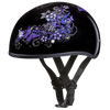 DOT Approved Daytona Motorcycle Half Face Helmet - Skull Cap Graphics for Men & Women, Scooters, ATVs, UTVs & Choppers - W/ Butterfly