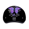 DOT Approved Daytona Motorcycle Half Face Helmet - Skull Cap Graphics for Men & Women, Scooters, ATVs, UTVs & Choppers - W/ Butterfly