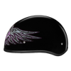 DOT Approved Daytona Motorcycle Half Face Helmet - Skull Cap Graphics for Men & Women, Scooters, ATVs, UTVs & Choppers - W/ Barbed Wire Heart