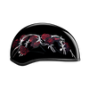 DOT Approved Daytona Motorcycle Half Face Helmet - Skull Cap Graphics for Men & Women, Scooters, ATVs, UTVs & Choppers - W/ Barbed Roses