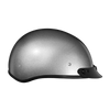 Daytona Helmets DOT Approved Daytona Skull Cap Half Shell Motorcycle Helmet - Beanie Style for Motorcycles, Cruisers, Scooters, and Mopeds - Silver Metallic
