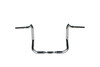 Santee 1-1/4" Fat 12" Rise Crooked Handlebar Gloss Black Chrome Fit For Harley Touring Glide