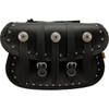 Willie & MAX Luggage #58320-00 - Warrior Saddlebag - Black - Studded - Black