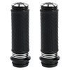Custom Chrome 1'' Rubber Hand Grips Fit For Harley Touring Softail Dyna 2008-Up Throttle TBW