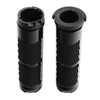 GLOSS BLACK 1" SCALLOPED GRIPS FOR 1973-UP CABLE STYLE