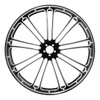 Custom Chrome 23 3.5" Front Wheel Rim 9 Spot Fits For Harley Touring Glide 2008-2024 Non ABS Black