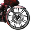 Custom Chrome 30 3.5" Front Wheel Rim 9 Spot Fits For Harley Touring Glide 2008-2024 Non ABS Black