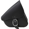 Willie & MAX Luggage #59904-00 - Leather Swingarm Bag - Black with Chrome Buckle