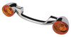 REVOX CHROME TURN SIGNAL BAR W/AMBER LENS