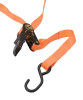 Custom Chrome 1" x 7.5' Pair Retractable Cargo Lashing Strap Tie Down Straps w/ S-Hooks Black