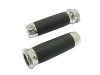 Custom Chrome CNC Panorama Cable Style Grips Set Chrome W/ Black Rubber Fit For Harley 1973-Up
