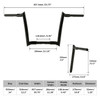 Santee 1.25" Ape Hangers 14" Rise Handlebar Fits For Harley Softail Sportster XL Chrome Gloss Black