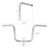 Santee 11"Rise Ape Hanger Bar 1.25"Handlebar Matte Black Chrome Fits For Harley Sportster 1982-2013