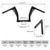 Custom Chrome 1.25" Fat Handlebar 11" Rise Hanger Bar Chrome Gloss Black Fit For Harley Electra Glide FLHT