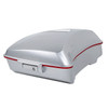 HR3 Candy Red / Silver Honeycomb Fade 10.7" Chopped Style Touring Trunk Luggage For 14-24 Harley Touring