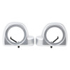 HR3 Silver / Black Honeycomb Fade Lower Fairing Speaker Pods For Harley Touring Models 2014-2024