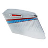 HR3 White Flake Fade CVO Stretched Saddlebags For 14-23 Harley Touring