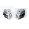 HR3 Silver / Black Honeycomb Fade CVO Stretched Saddlebags with Speaker Lids For 14-23 Harley Touring