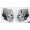 HR3 Candy Red / Silver Honeycomb Fade CVO Stretched Saddlebags with Speaker Lids For 14-23 Harley Touring