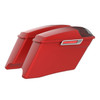 HR3 Wicked Red Denim CVO Stretched Saddlebags with Speaker Lids For 14-23 Harley Touring