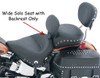 WIDE SOLO SEAT WITH DRIVER BACKREST (SOLD SEPARATE) &amp; REAR SEAT (SOLD SEPARATE)  FOR SOFTAIL