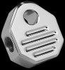 Custom Chrome Chrome Billet Brake Tee 3/8"-24 Inverted Flare For Harley Front Brake Line Tee