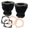 S&S Cycle #106-4512 - Cylinder, Set, 3-7/16" Bore, 5.530", w/ Gaskets, Hi-Temp Black, 1936-'47 OHV bt