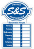 S&S Cycle #51-0211 - Decal, Window, Dealer Business Hours, Static Cling