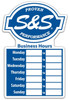 S&S Cycle #51-0211 - Decal, Window, Dealer Business Hours, Static Cling