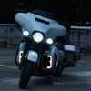 PRO FUZION LED Black Headlight w/ Halo FOR HARLEY TOURINGS/ SOFTAIL/ INDIAN