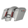 Color Matched stretched Bags, Lids Black Latch Hardware for '23.5Up Harley Touring CVO & '24Up Street Glide, Road Glide