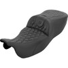 Saddlemen #815-07-20700 - Roadsofa™ Extended Reach Seat - without Backrest - Carbon Fiber Lattice Stitch - FLRT/FLTRT '15-'25
