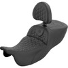Saddlemen #815-07-211B0 - Roadsofa™ Extended Reach Seat - with Backrest - Tri-Gripper - FLRT/FLTRT '15-'25