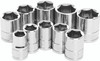 Performance Tool #W38202 - 10 PC 3/8" MET Socket SET Shallow
