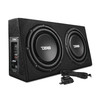 DS18 PU210A - 10" Active Subwoofer Shallow Enclosure with 10" Passive Subwoofer For Pickup Trucks