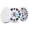 DS18 NXL-IQ8/WH - NXL 8" 2-Way Coaxial Marine Speaker with Bullet Tweeter and Digital Led Lights | 175W RMS 4-Ohm