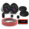 DS18 EN-JS6PKGBK/IQBK - 6.5" Loaded Flat Mount Speaker Pods with Amplifier, Installation Kit and Digital LED Lights, Package for Can-Am Spyder & Ryker