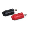 DS18 PI4/8 - 1/4-GA to 1/8-GA Amp Input Reducers with Offset Stub and Silicone Cover - BLACK/RED