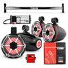 DS18 JL-TUBEPKGBK/CF - JL-TUBE 4x 8" Marine Towers Speakers with RGB LED Lights, 4-Channel Marine Amplifier and AMPKIT for Jeep JL