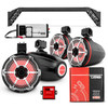 DS18 JL-TUBEUPPKGBK/RD - JL-TUBEUP 4x 8" Marine Towers Speakers with RGB LED Lights, 4-Channel Marine Amplifier and AMPKIT for Jeep JLU