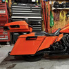 Color Matched Chopped Tour Pack w/ Slim Backrest & Black Hardware for Harley® Touring '97-'26