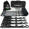 Rhino USA HD-RATCHETKIT-4PK Rhino USA Heavy Duty Ratchet Tie-Down 4-Pack (Black) 1.6In X 8Ft