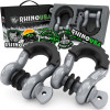 Rhino USA RNO-GRY-SHACKLES Rhino USA 3/4In D-Ring Shackle Set (2-Pack)(Gray)