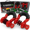 Rhino USA RNO-RED-SHACKLES Rhino USA 3/4In D-Ring Shackle Set (2-Pack)(Red)